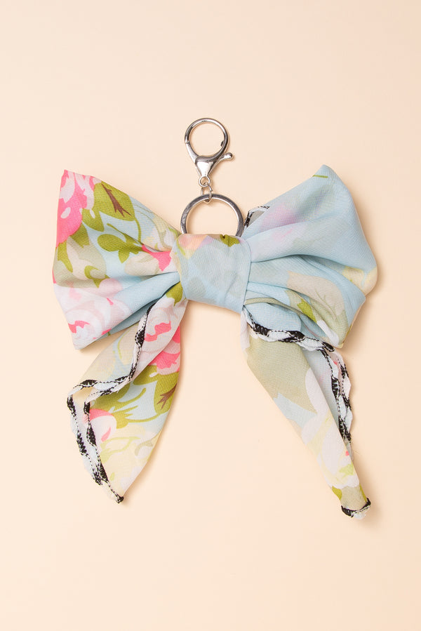 Bella Pastel Bloom Multifunction Scarf Bow Bag Charm & Keychain