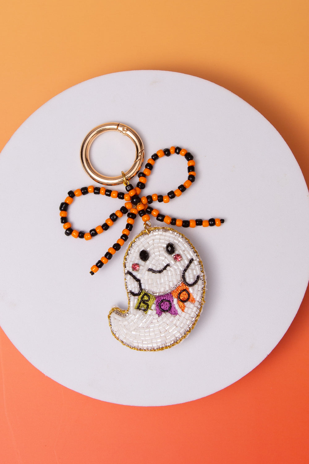 Ella Beaded Halloween Bow Ghost "Boo" Bag Charm