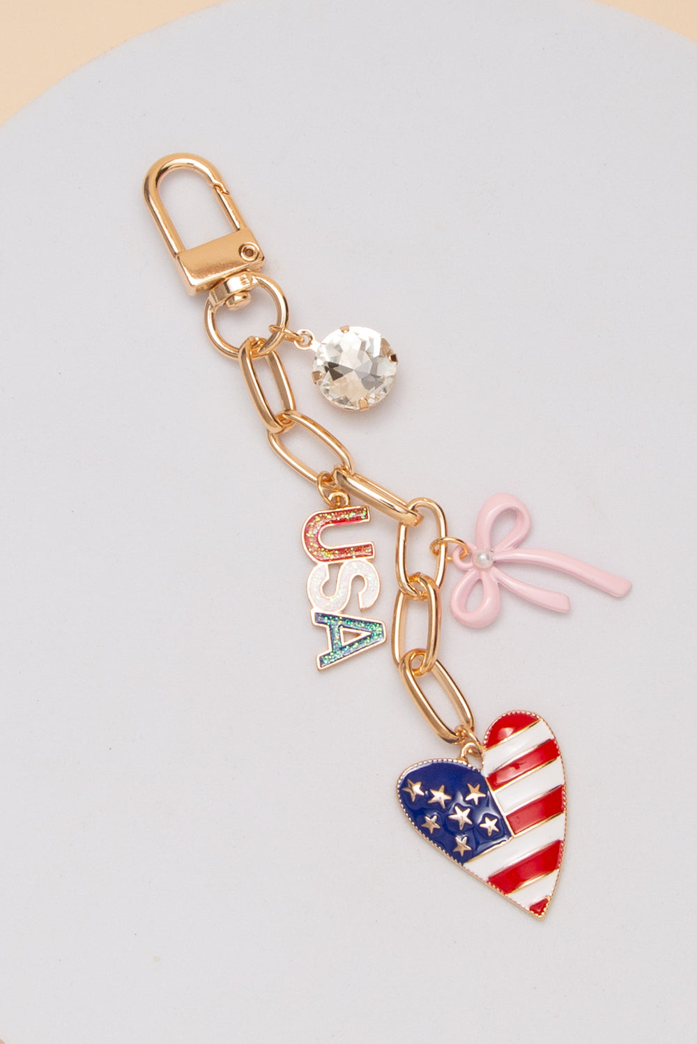 Bailey Patriotic USA Flag Heart Keychain