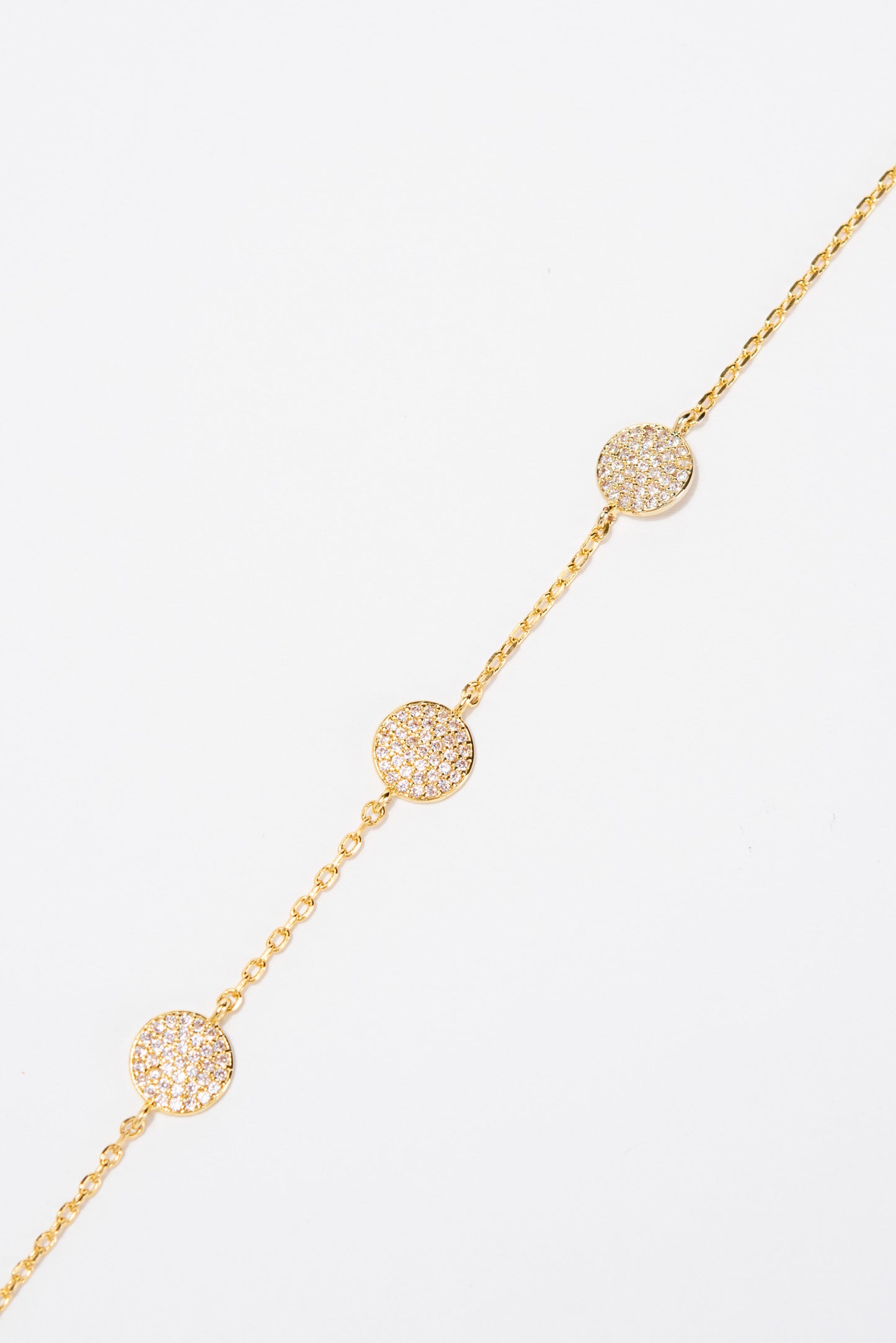Layla CZ Disc Bracelet | Gold
