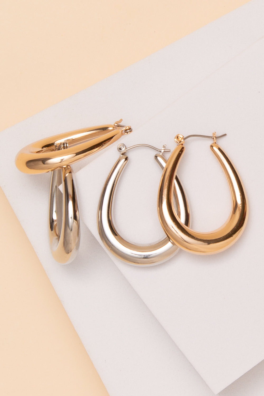Ruby Teardrop Hoop Earrings