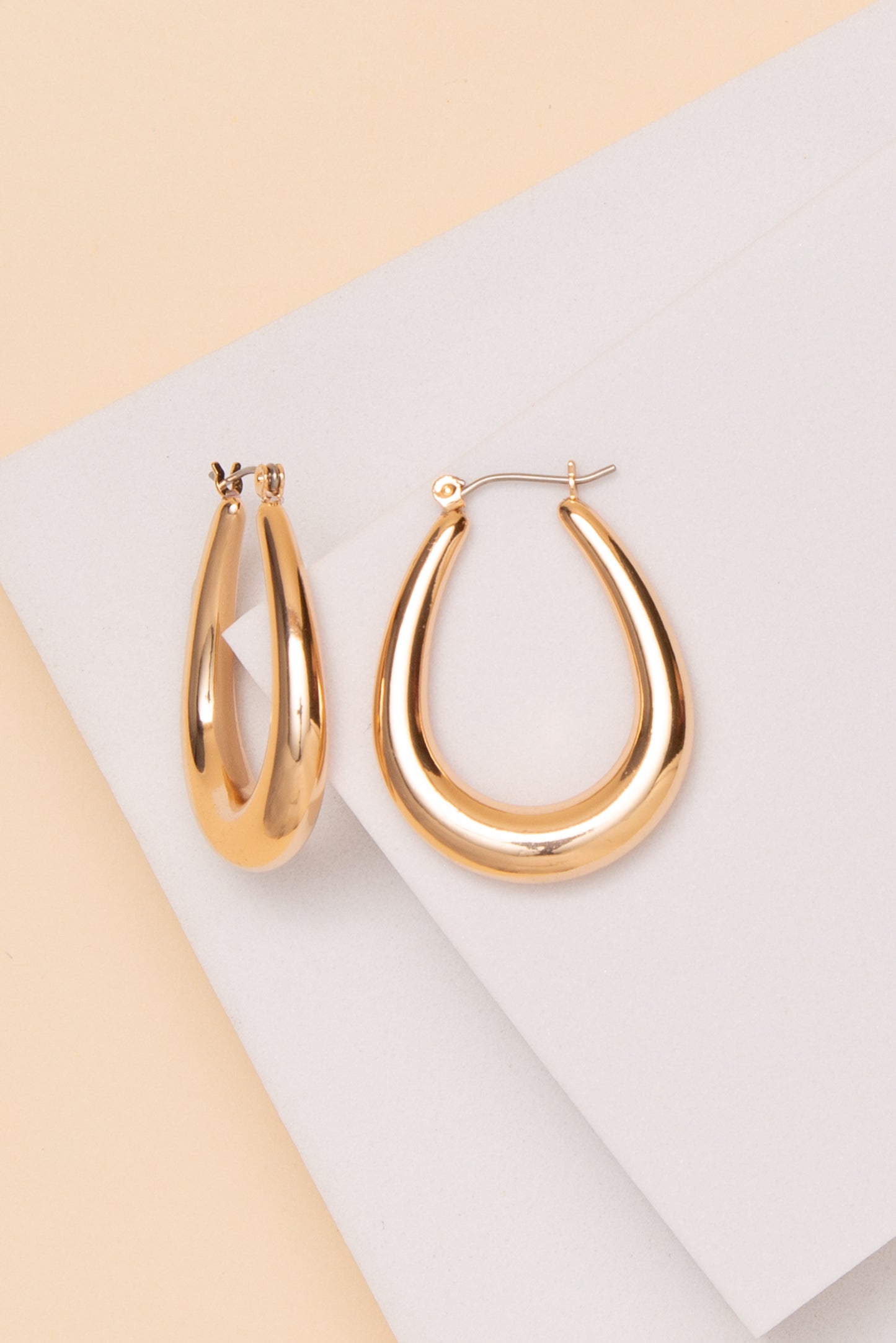 Ruby Teardrop Hoop Earrings | Gold