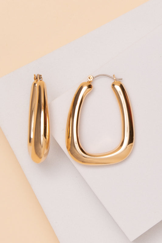 Claire Oval Hoop Earrings | Gold