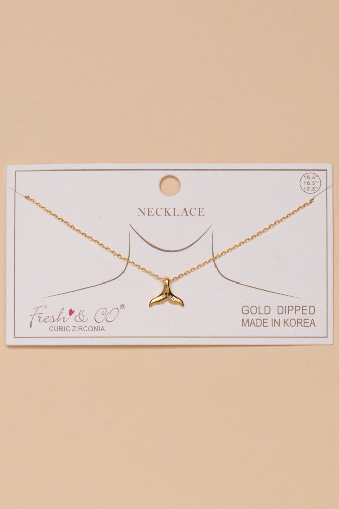 Margaret Whale Tail Pendant Necklace | Gold