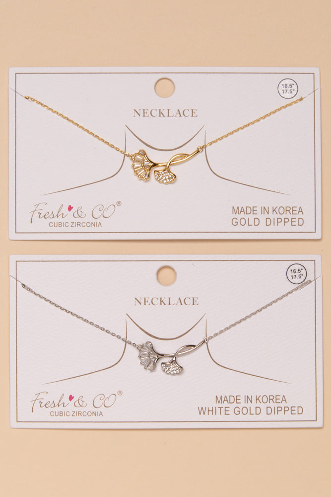Cecilia Ginkgo Leaf Pendant Necklace