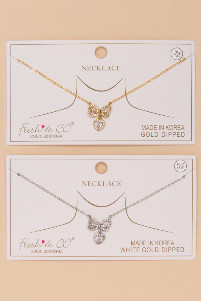 Rylee Bow Ribbon Pendant Necklace