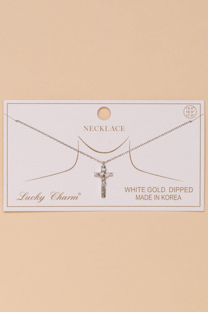 Dakota Gold Dipped Polished Crucifix Pendant Necklace | Gold 