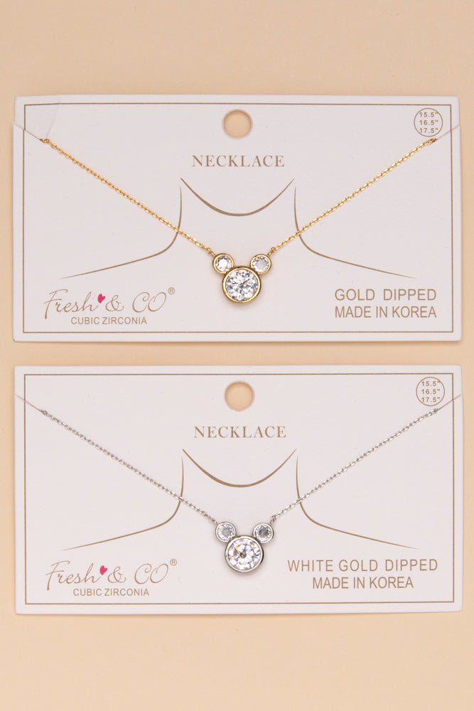 Madisson Gold Dipped Cubic Zirconia Pendant Necklace