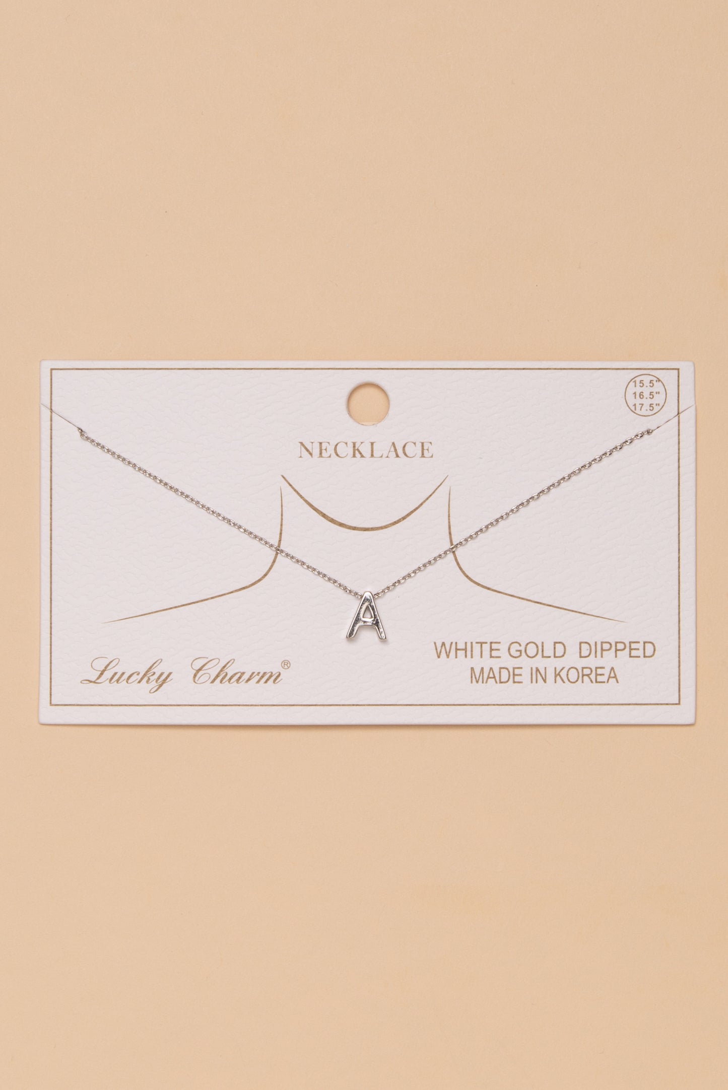 Ariella White Gold Dipped Initial Letter Pendant Necklace | A