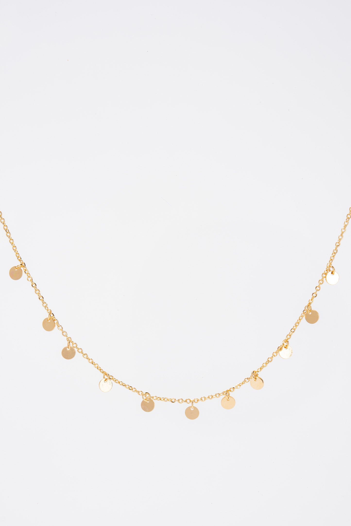 Lilly Gold Dipped Adjustable Disc Station Necklace - Gold