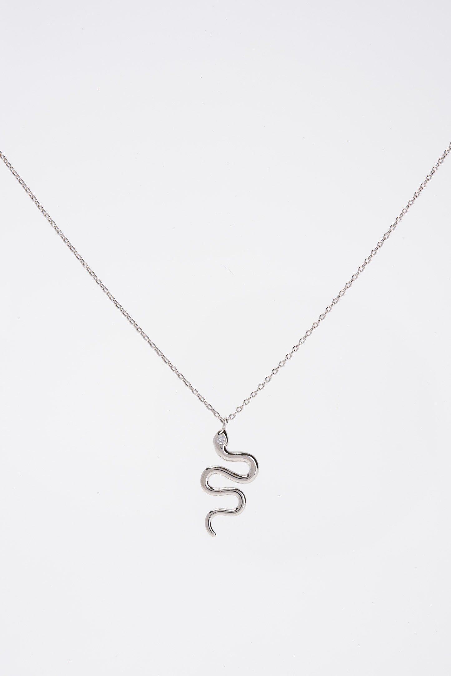 Crystal CZ Snake Pendant Necklace