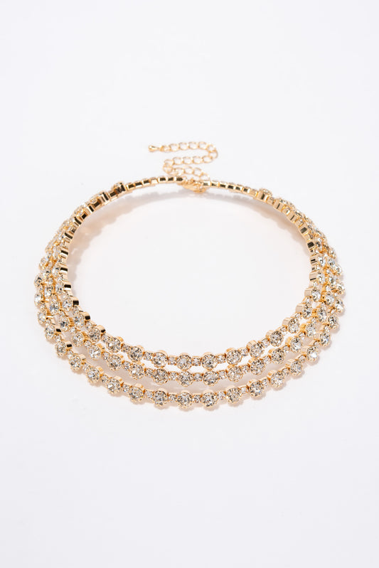 Emma Memory Wire Choker Necklace - Gold