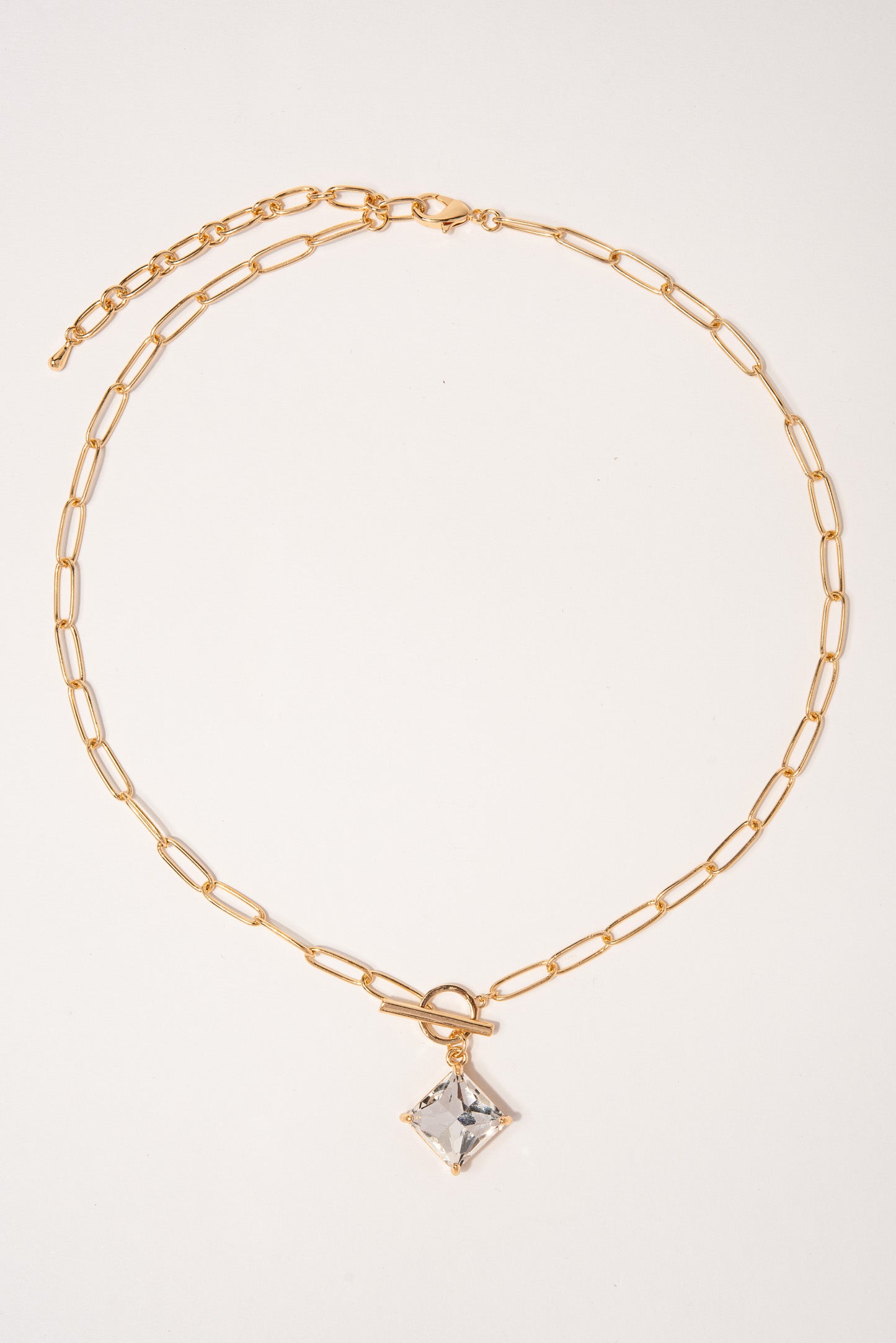 Bella Paper Clip Diamond Cut Necklace - Gold