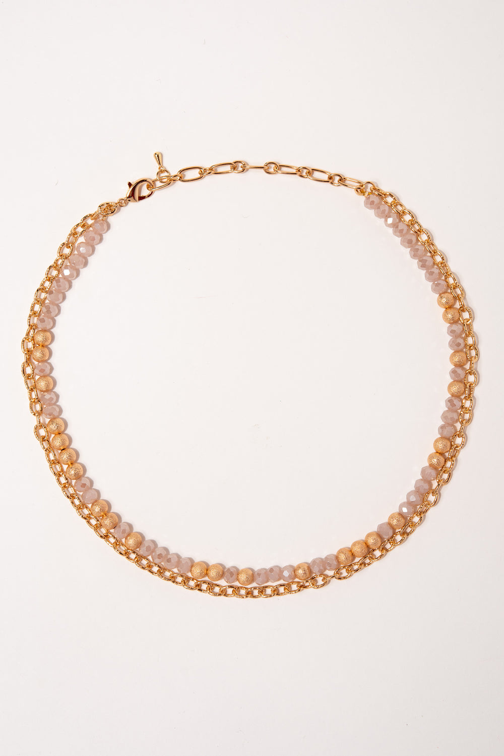 Mia Double Strand Beaded Necklace -Rose Gold