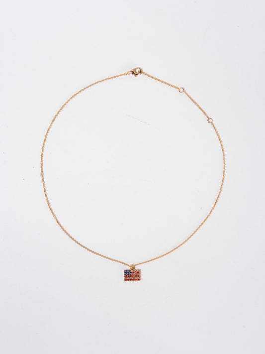 Alaia USA Flag 4th of July Pendant Necklace