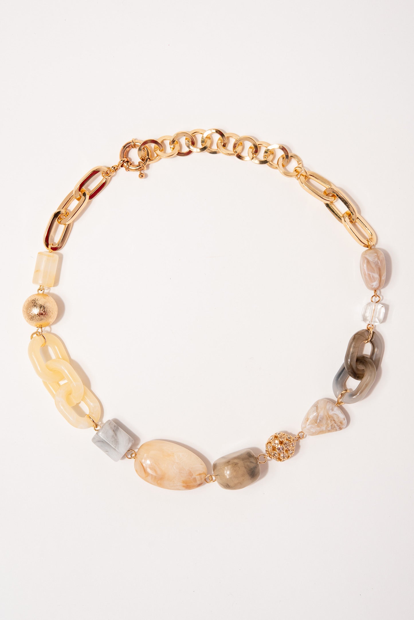 Stella Bohemian Multi Stone Chain Link Necklace