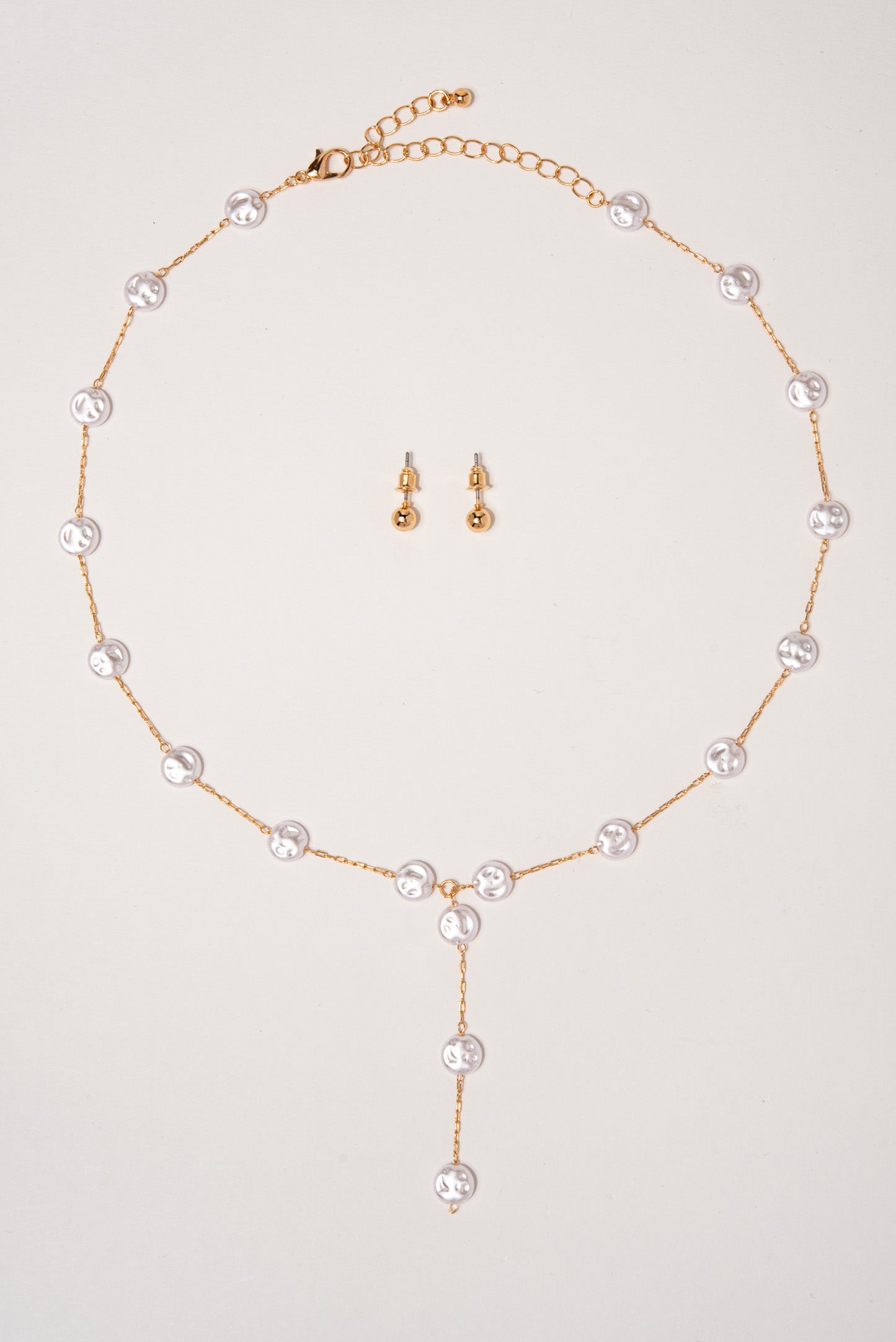 Clara Multi Pearl Drop Necklace - Gold