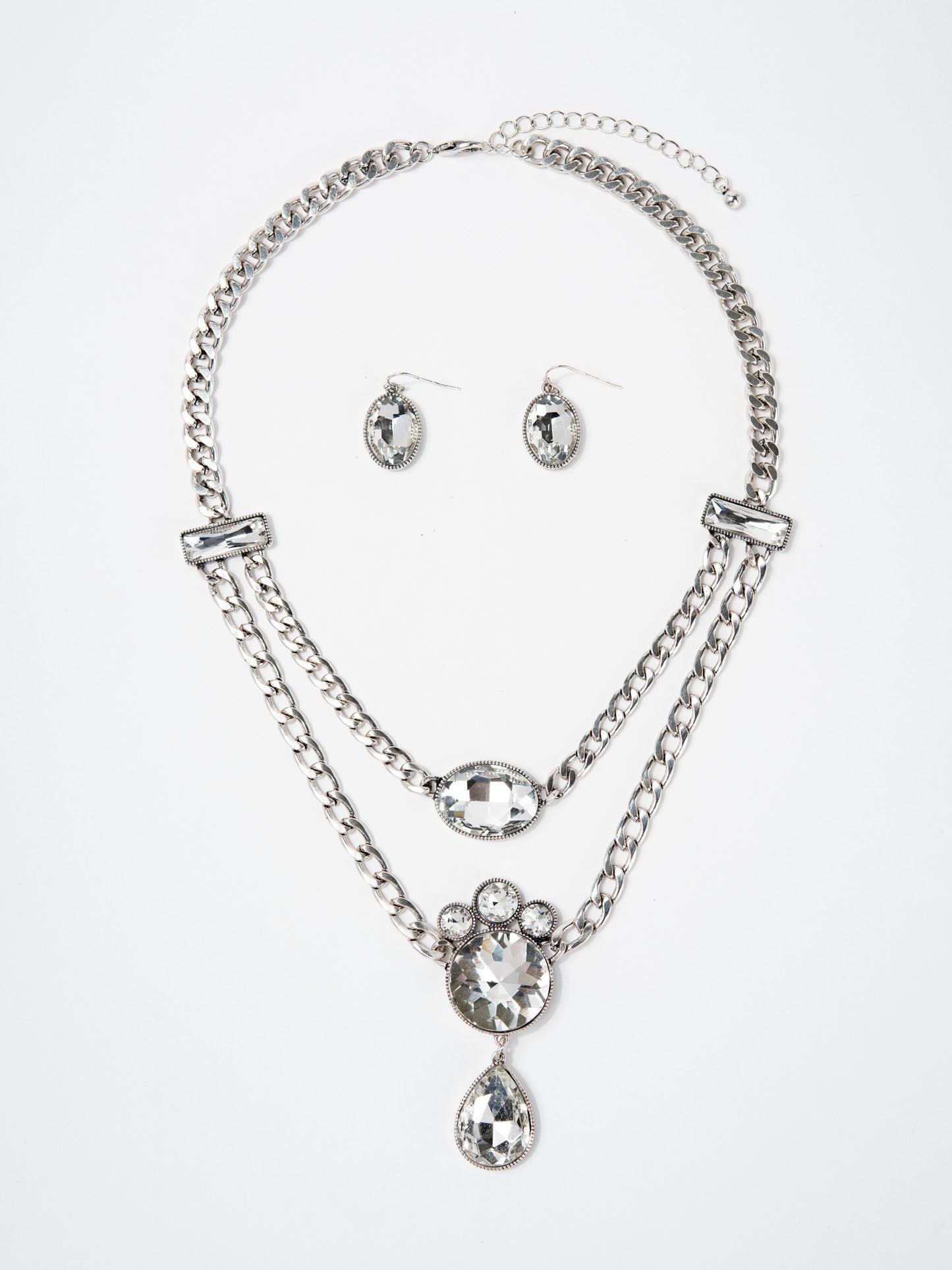 Megan Western Crystal Gemstone Layered Necklace Set