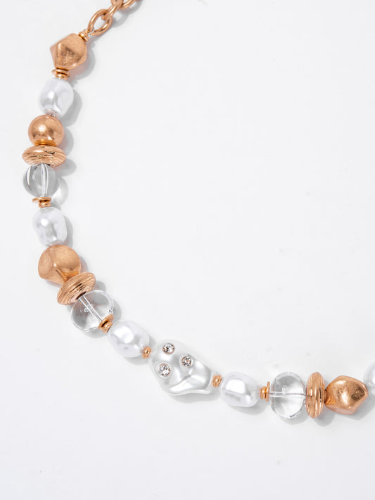 Isabella Mix Beaded Pearl Choker Necklace