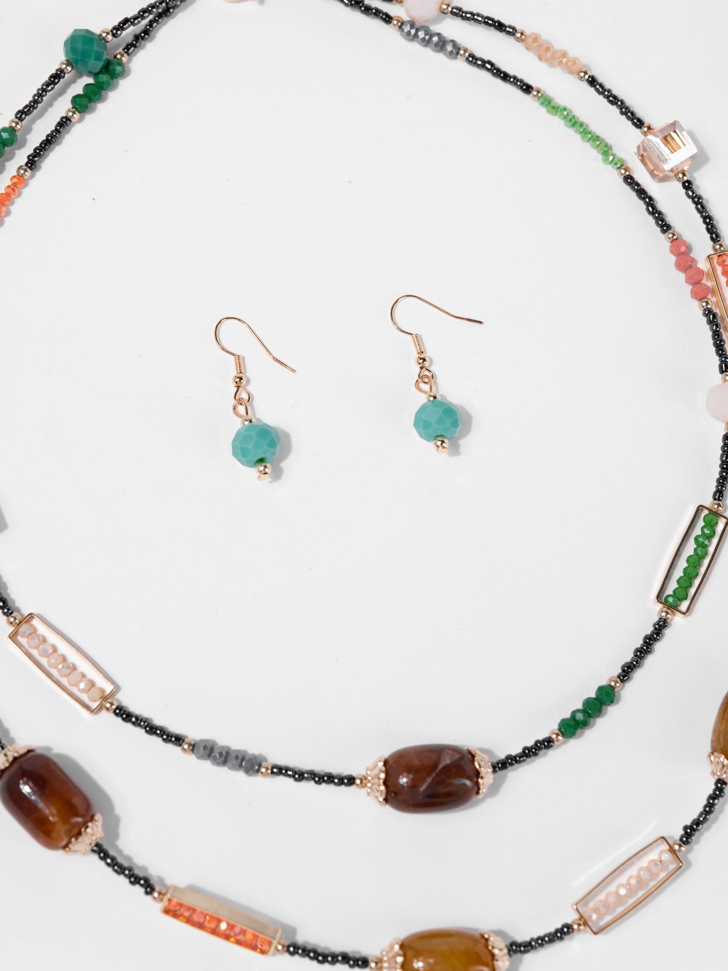 June Beaded Stone Necklace Set