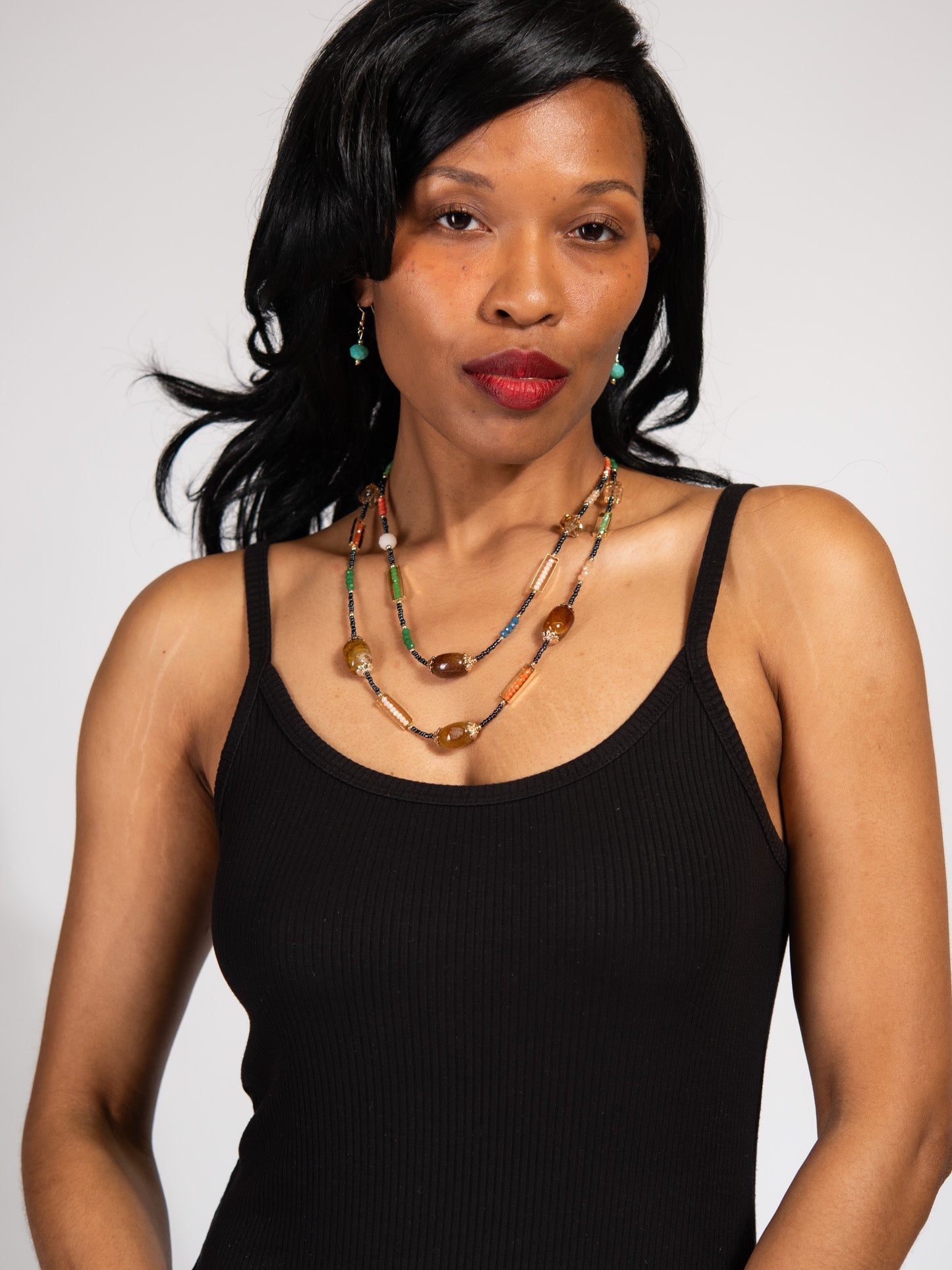 June Beaded Stone Necklace Set