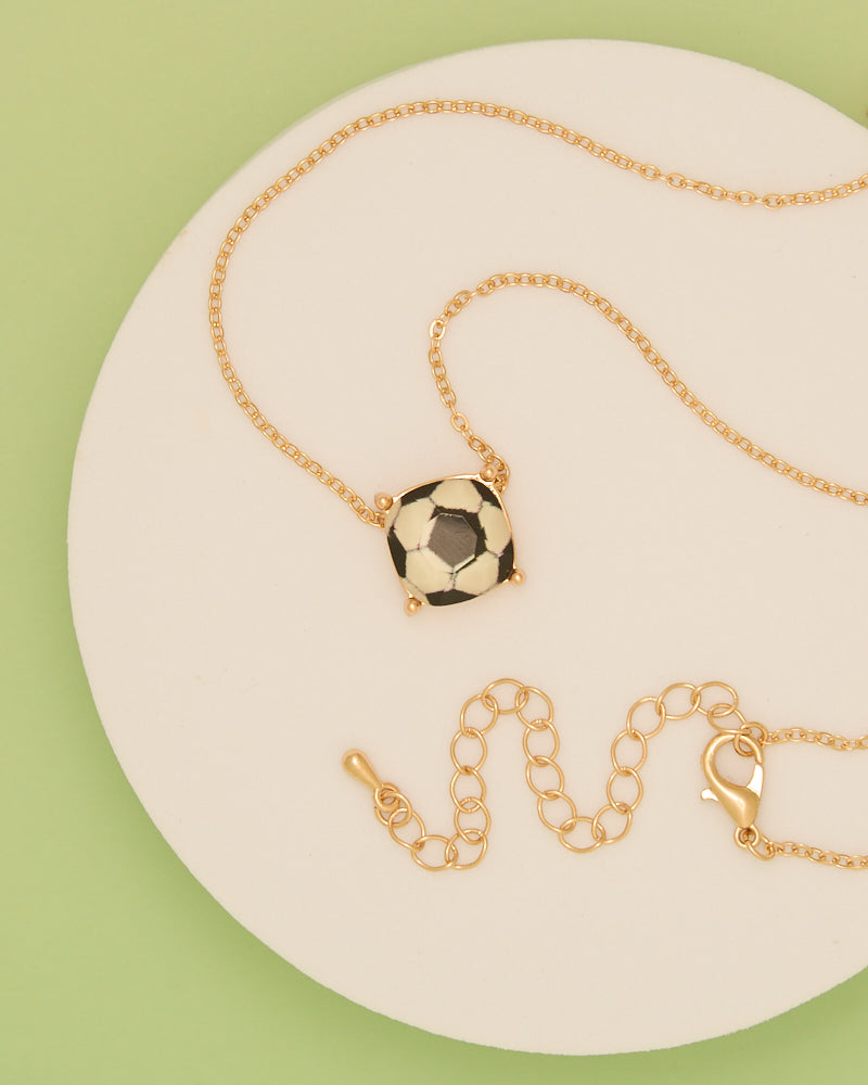 Kendra Gameday Cushion Cut Charm Pendant Necklace | Soccer