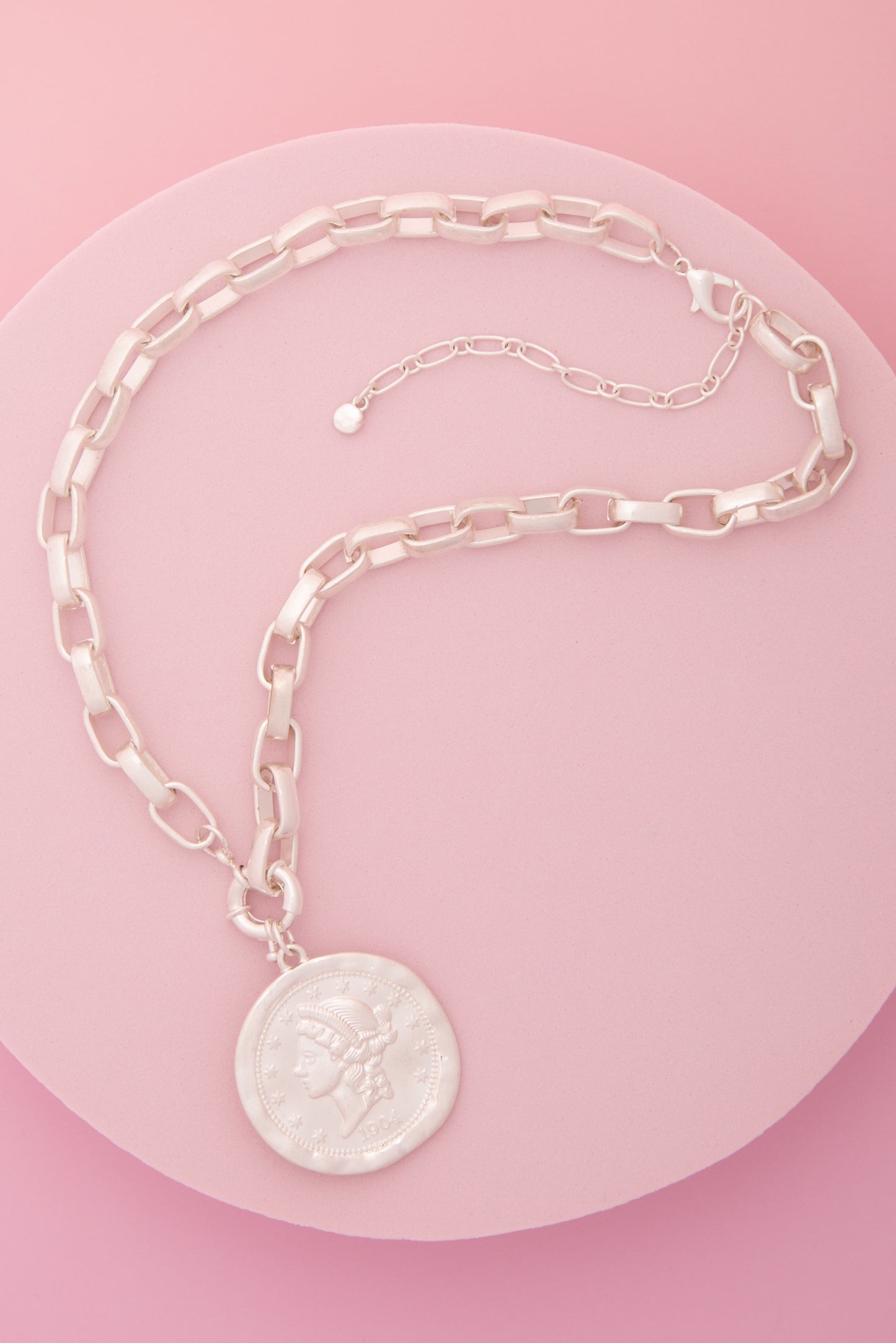 Athena 1904 Morgan Replica Coin Pendant Necklace with Toggle Chain