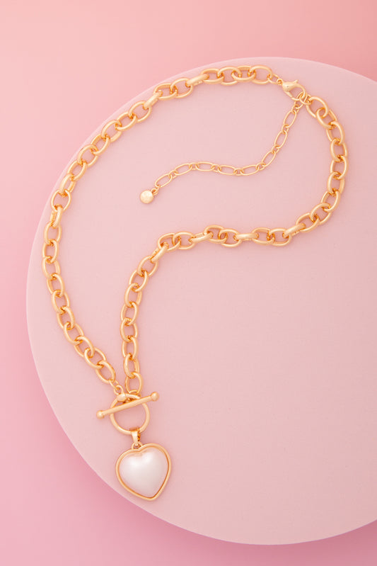 Claire Heart Shape Pearl Pendant Necklace