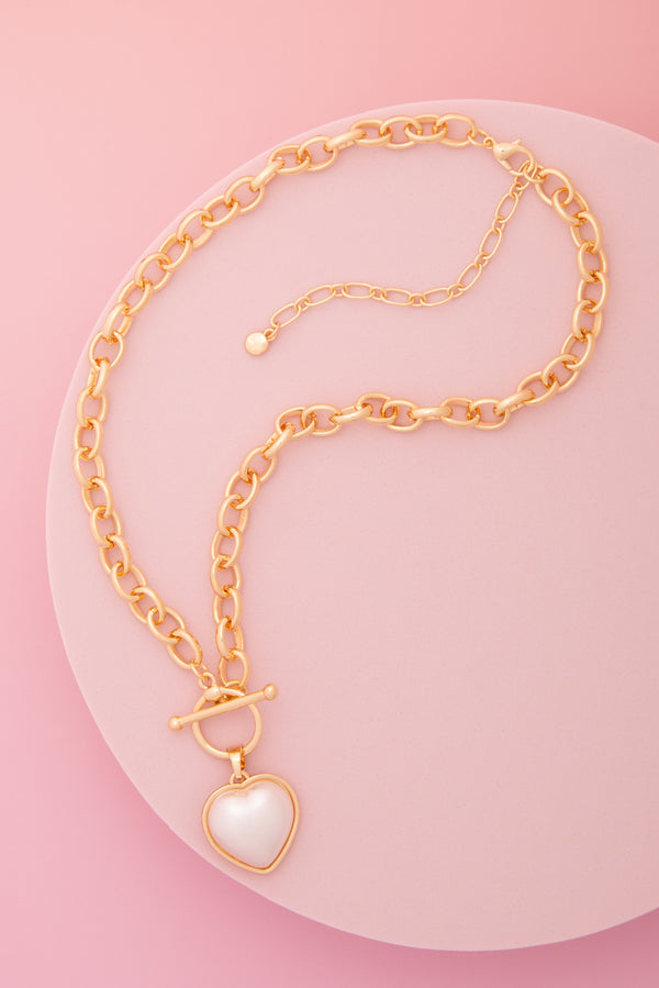 Claire Heart Shape Pearl Pendant Necklace