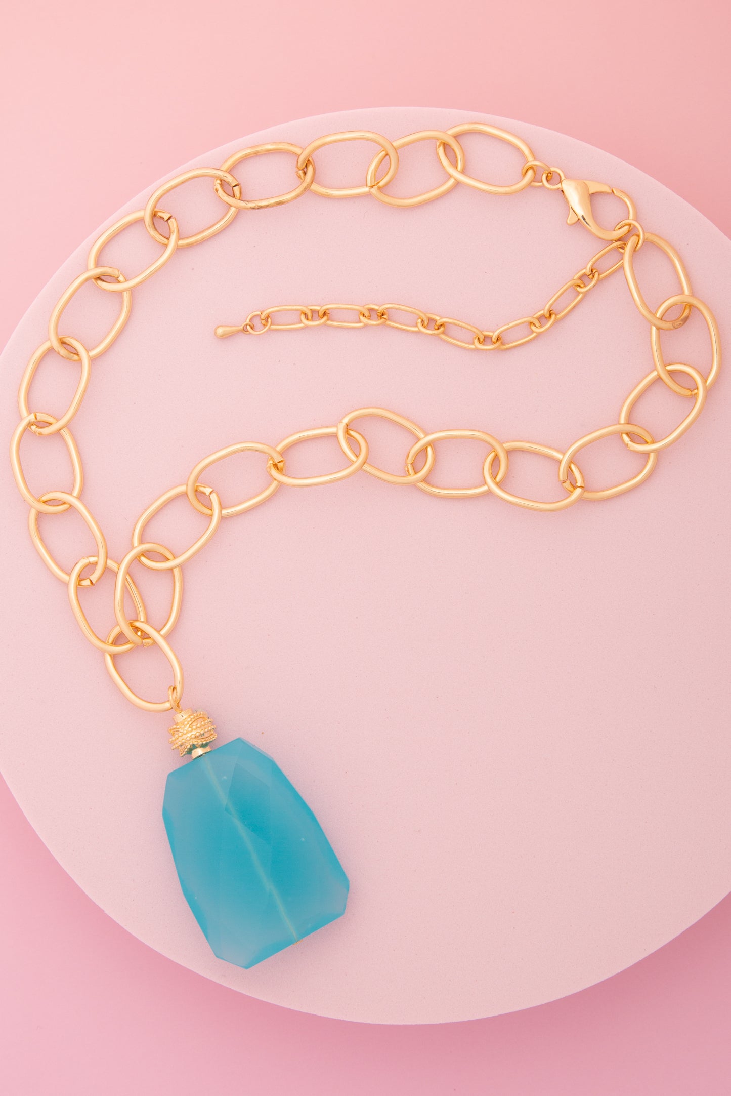 Wendy Styled Color Stone Amulet Pendant Necklace