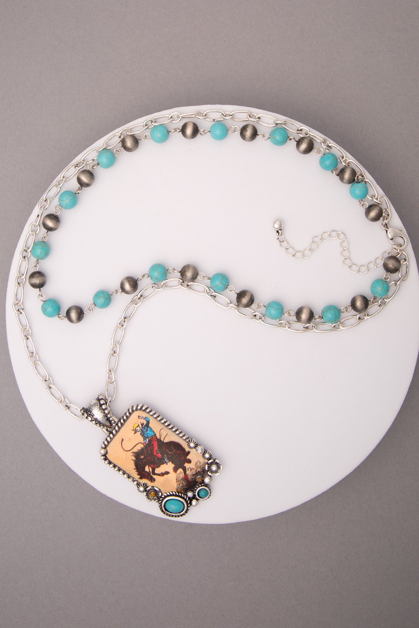 Yasmin Multistrand Crystal Embellished Tooled Leather Necklace