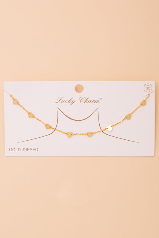Molly Polished Heart Chain Necklace | Gold