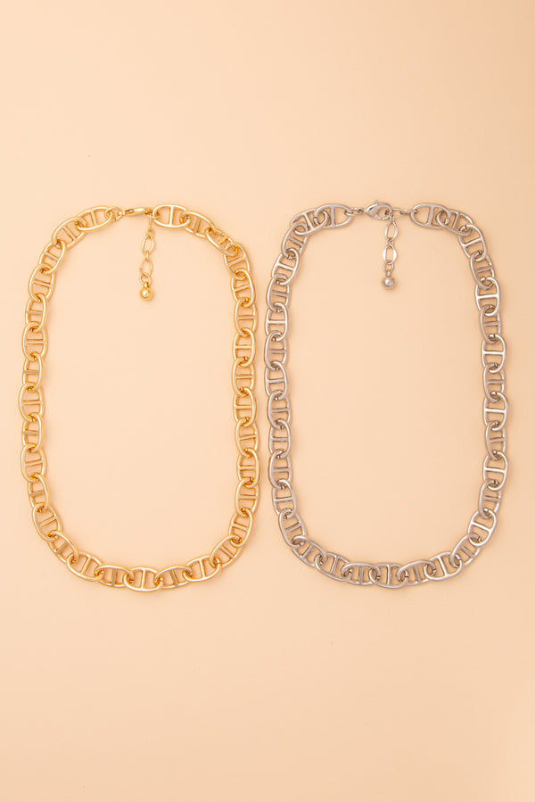 Francesca Polished Soda Tab Link Chain Necklace