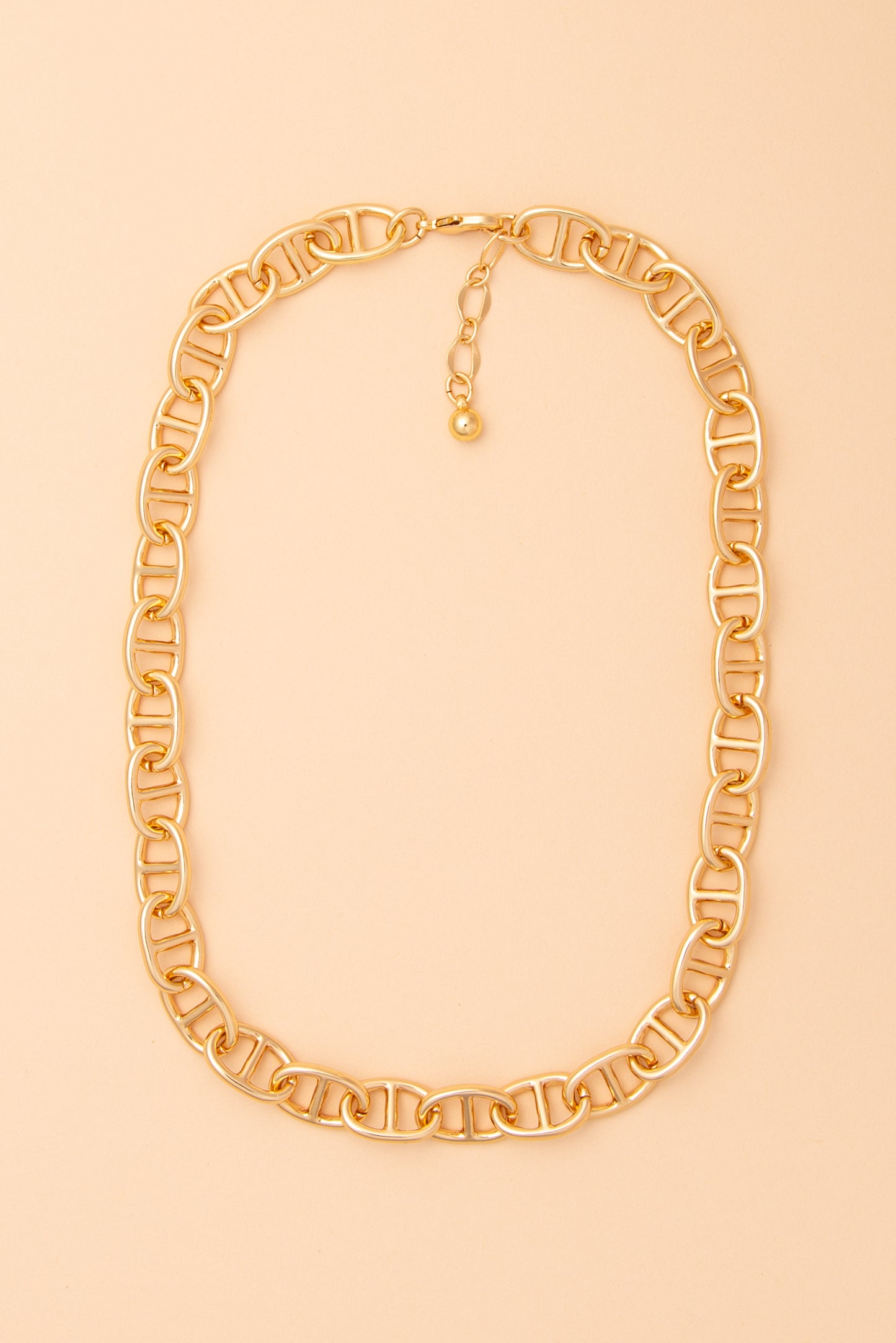 Francesca Polished Soda Tab Link Chain Necklace