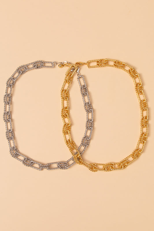 Katherine Polished Rope-Patterned Chain Link Necklace