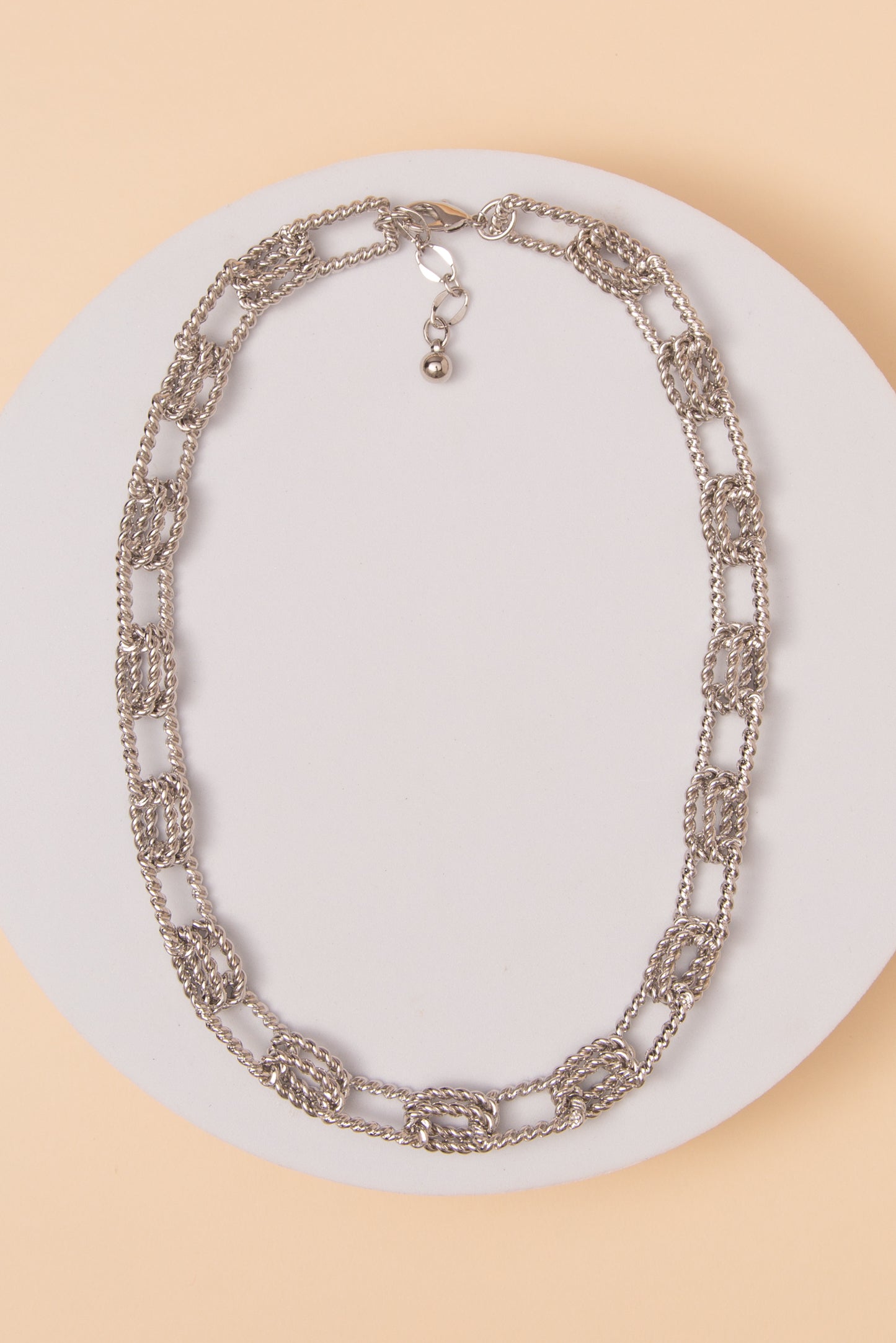 Katherine Polished Rope-Patterned Chain Link Necklace