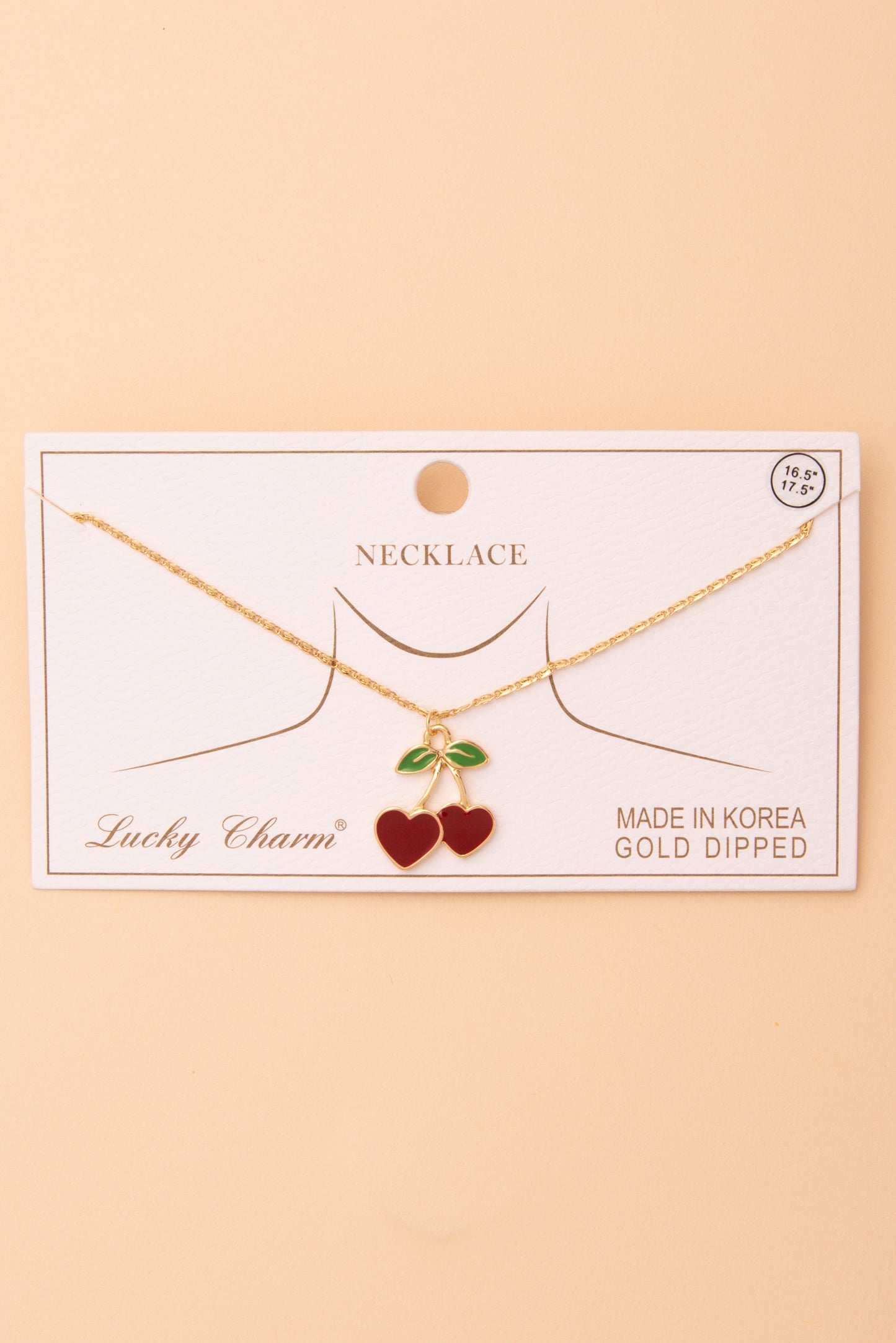 Grace Enamel Cherry Pendant Necklace