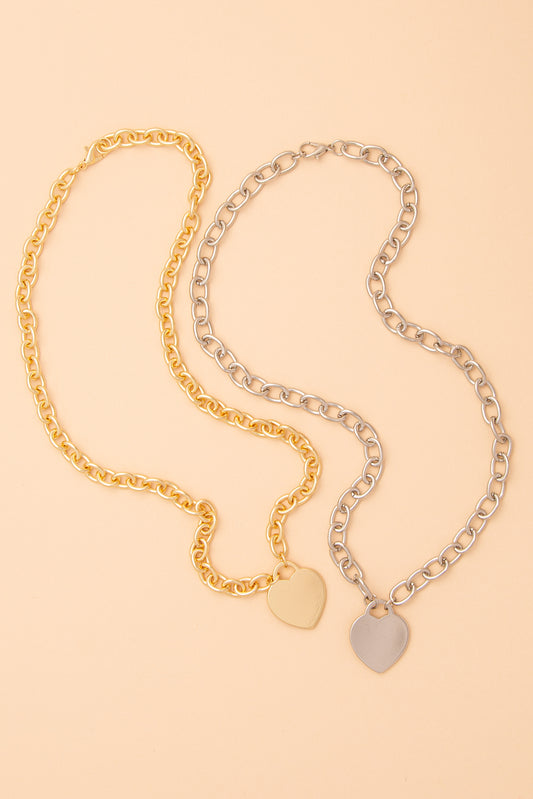 Audrey Heart Tag Pendant Necklace
