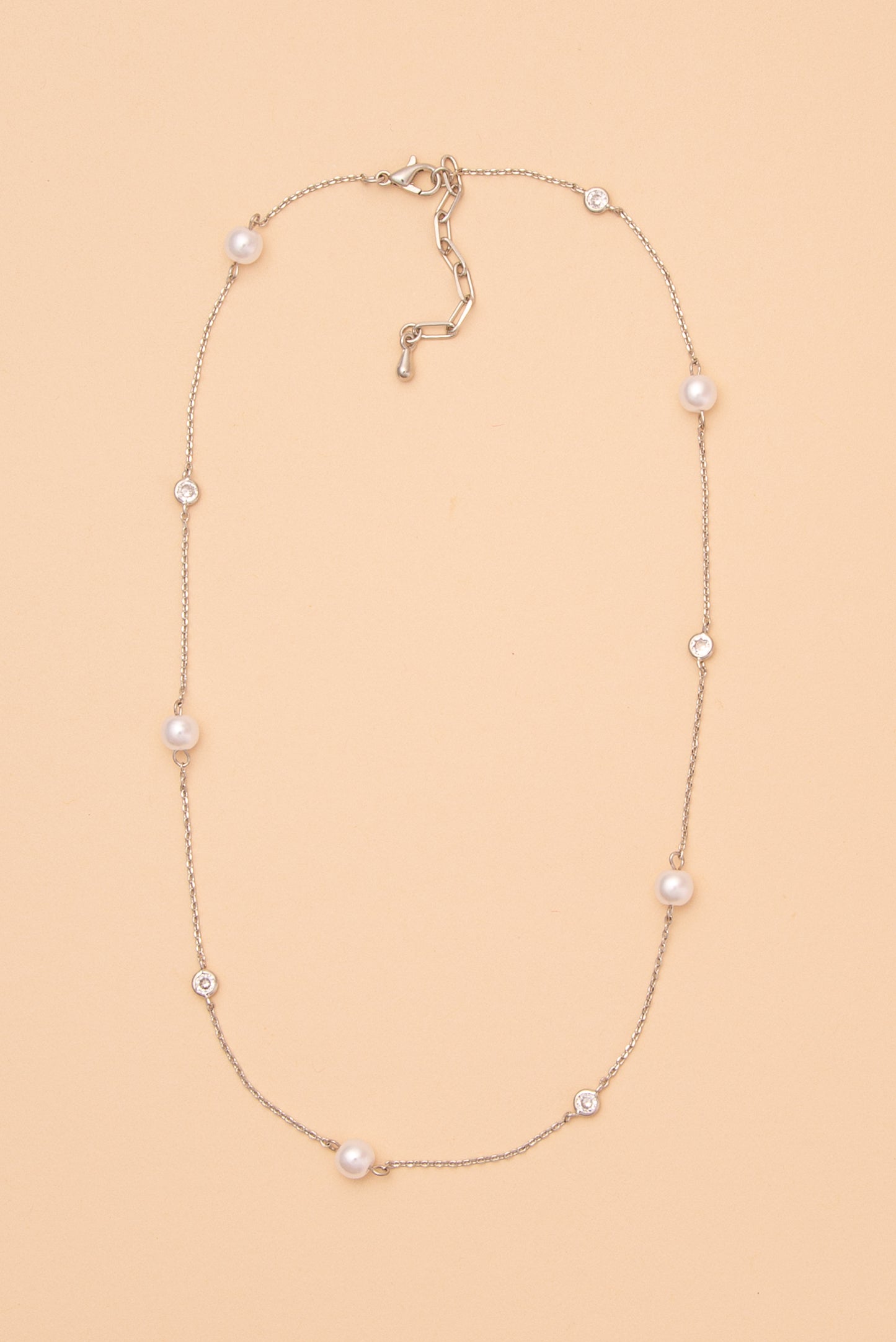 Mariella Pearl & Cubic Zirconia Station Necklace