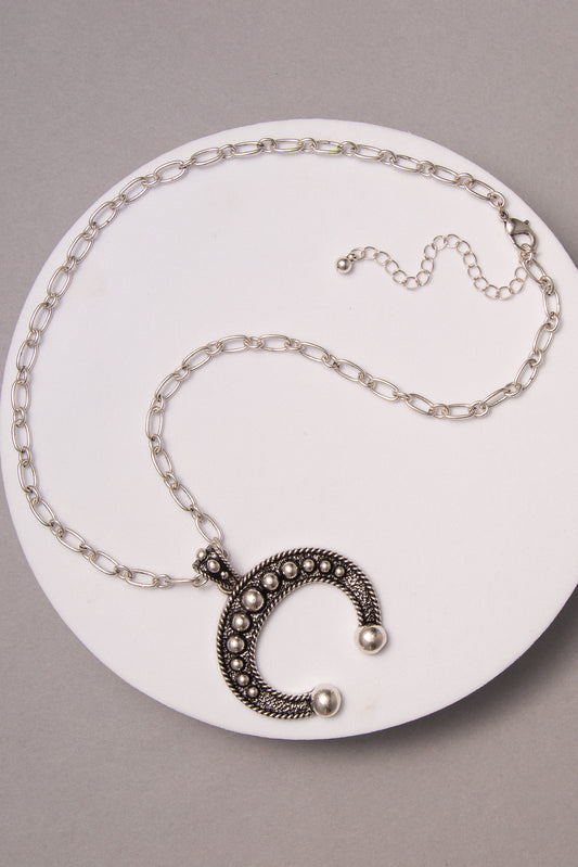 Helen Western Bubble Pattern Squash Blossom Pendant Necklace
