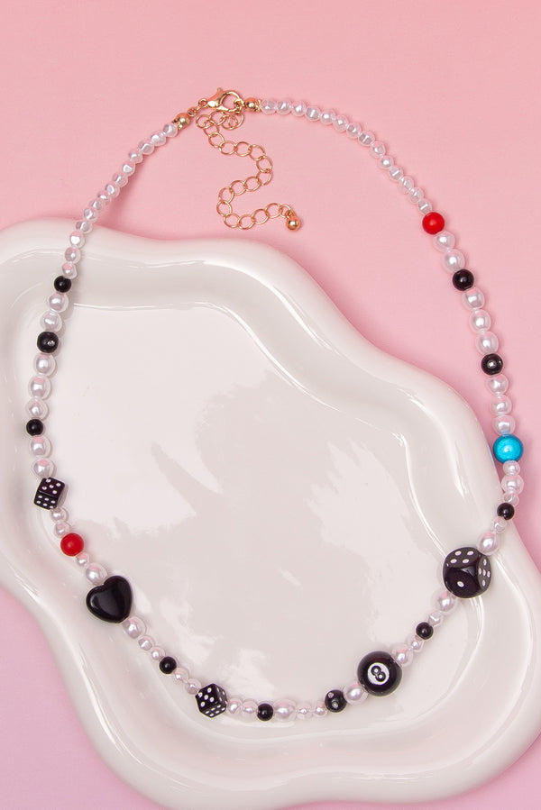 Julia High Stakes Theme Beaded Charm Necklace