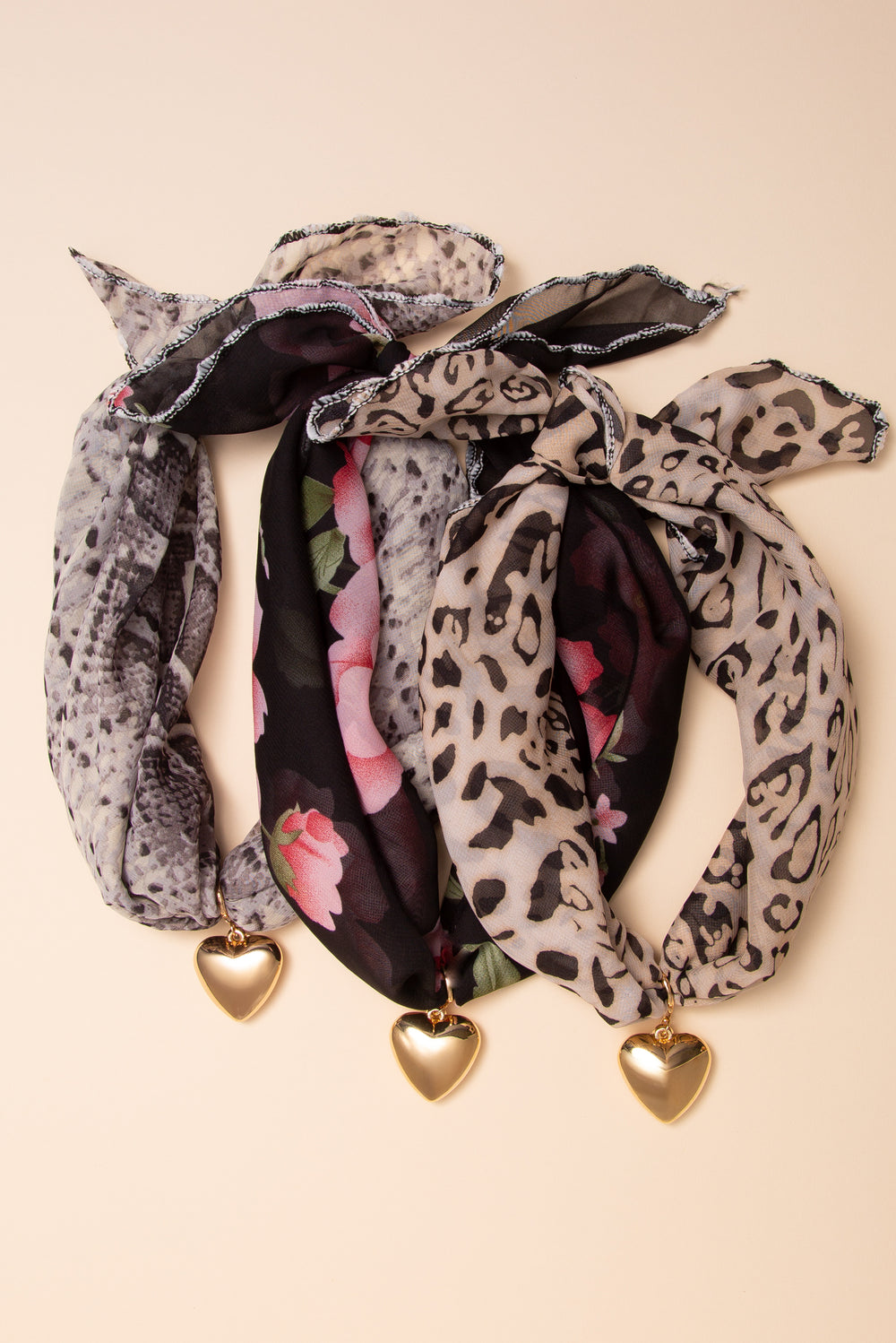 Kara Heart Pendant Scarf Tie-Back Necklace