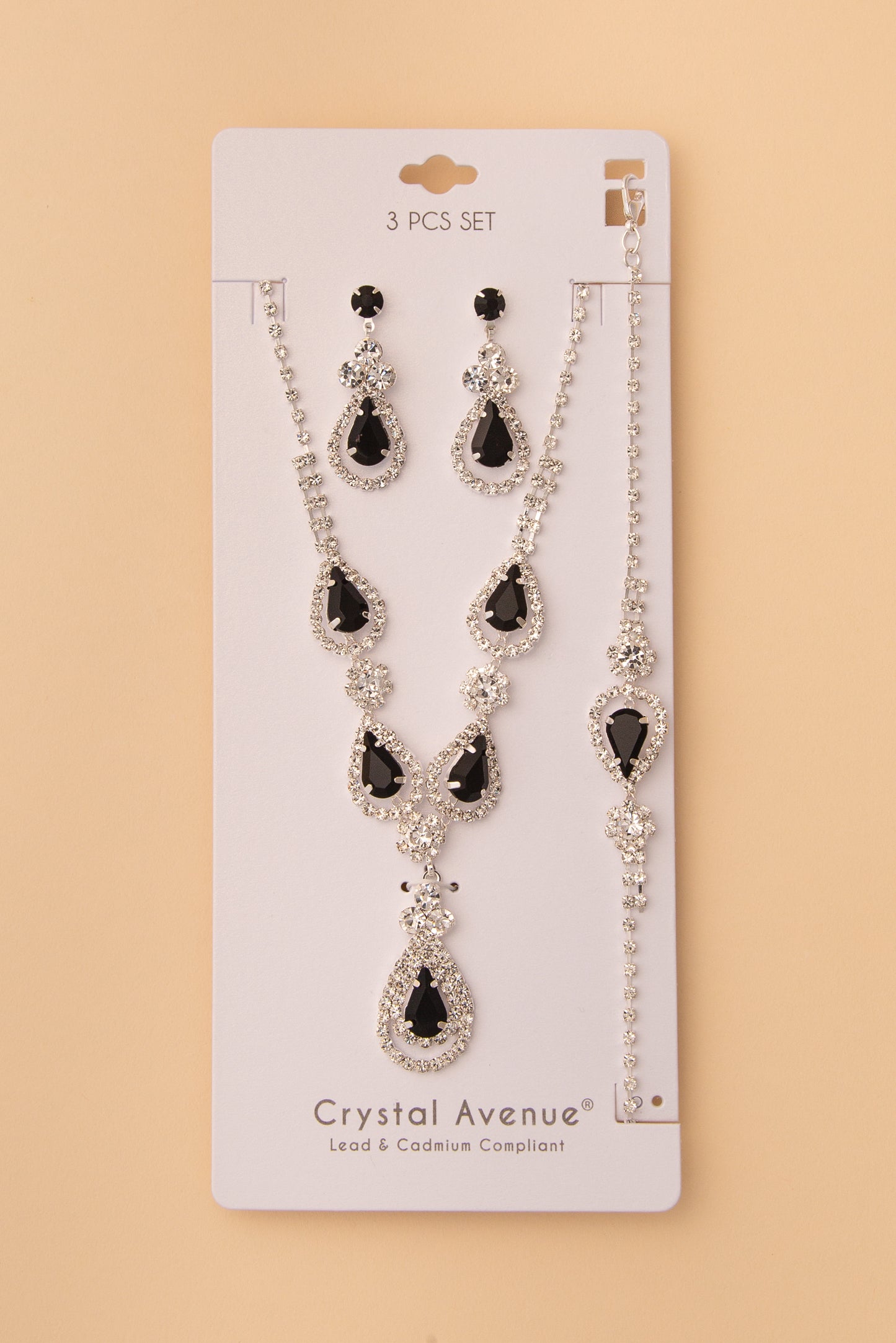 Joanna  Crystal Embellished Necklace, Earring and Bracelet 3 Pc Set