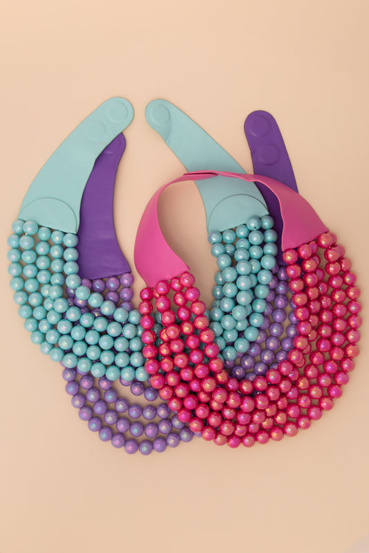 Amanda Multi-Strand Metallic Color Beaded Necklace