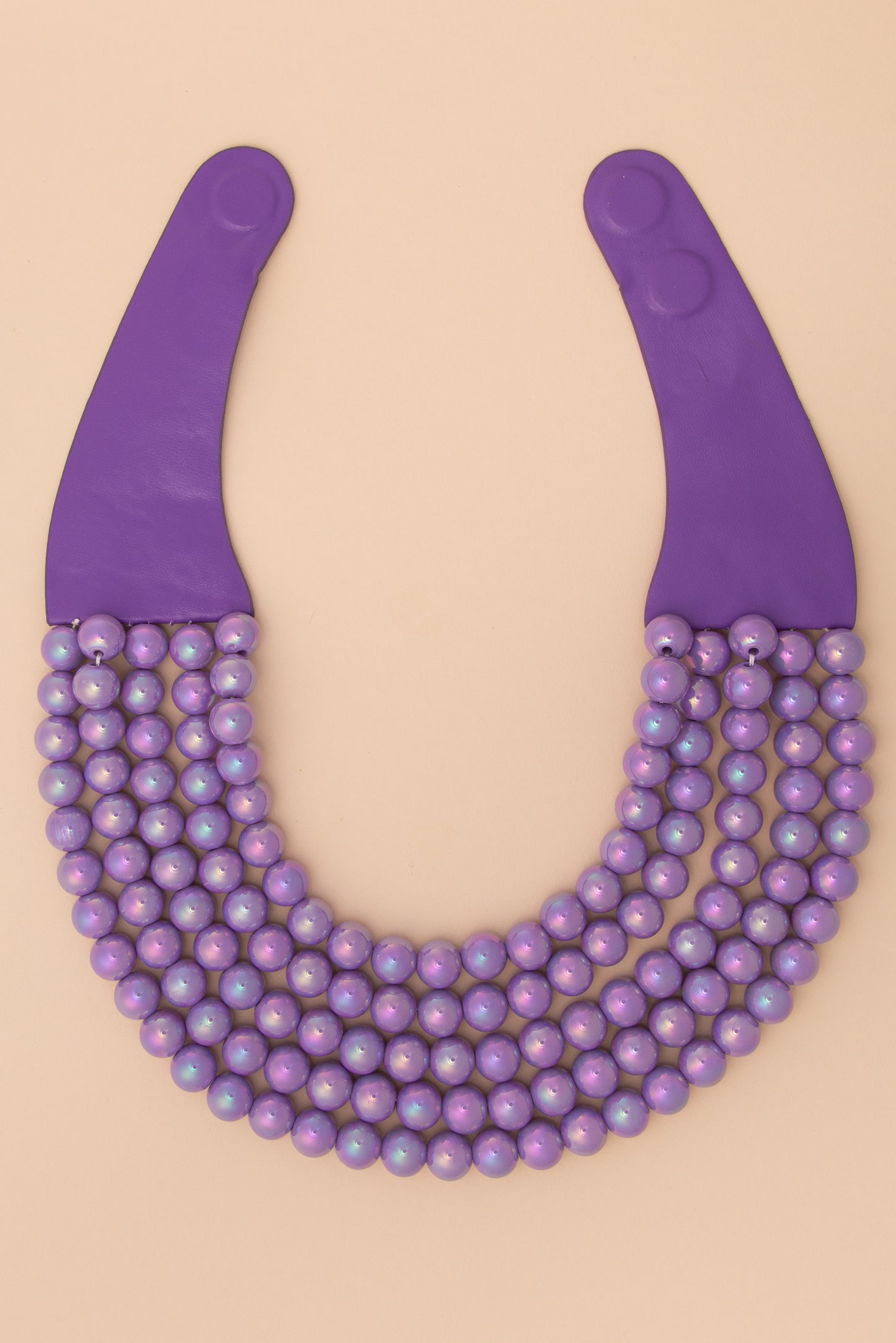 Amanda Multi-Strand Metallic Color Beaded Necklace