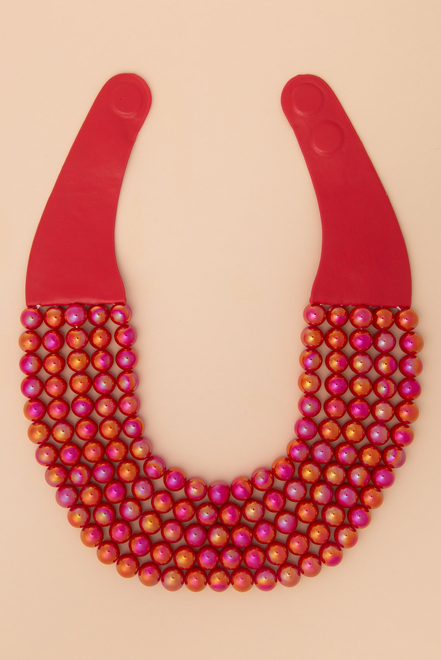 Amanda Multi-Strand Metallic Color Beaded Necklace