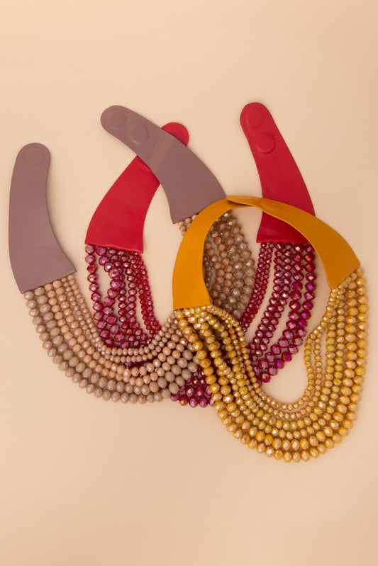 Hanna Multi-Strand Faceted Bead Necklace