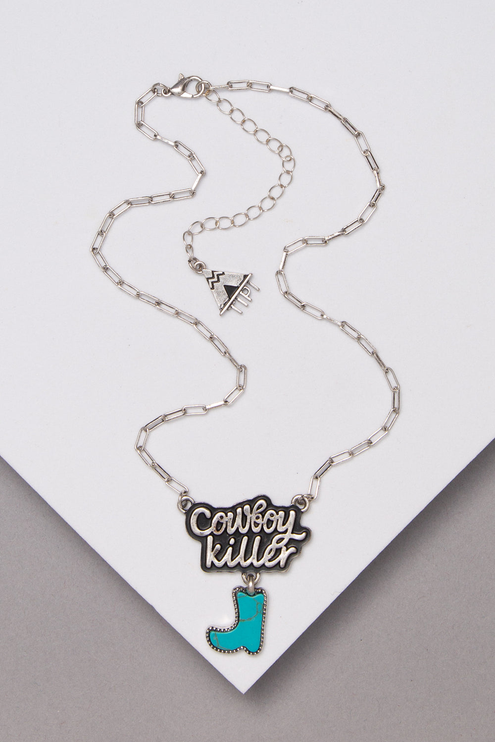 Amanda Western Cowboy Killer Pendant Necklace with Turquoise Boot