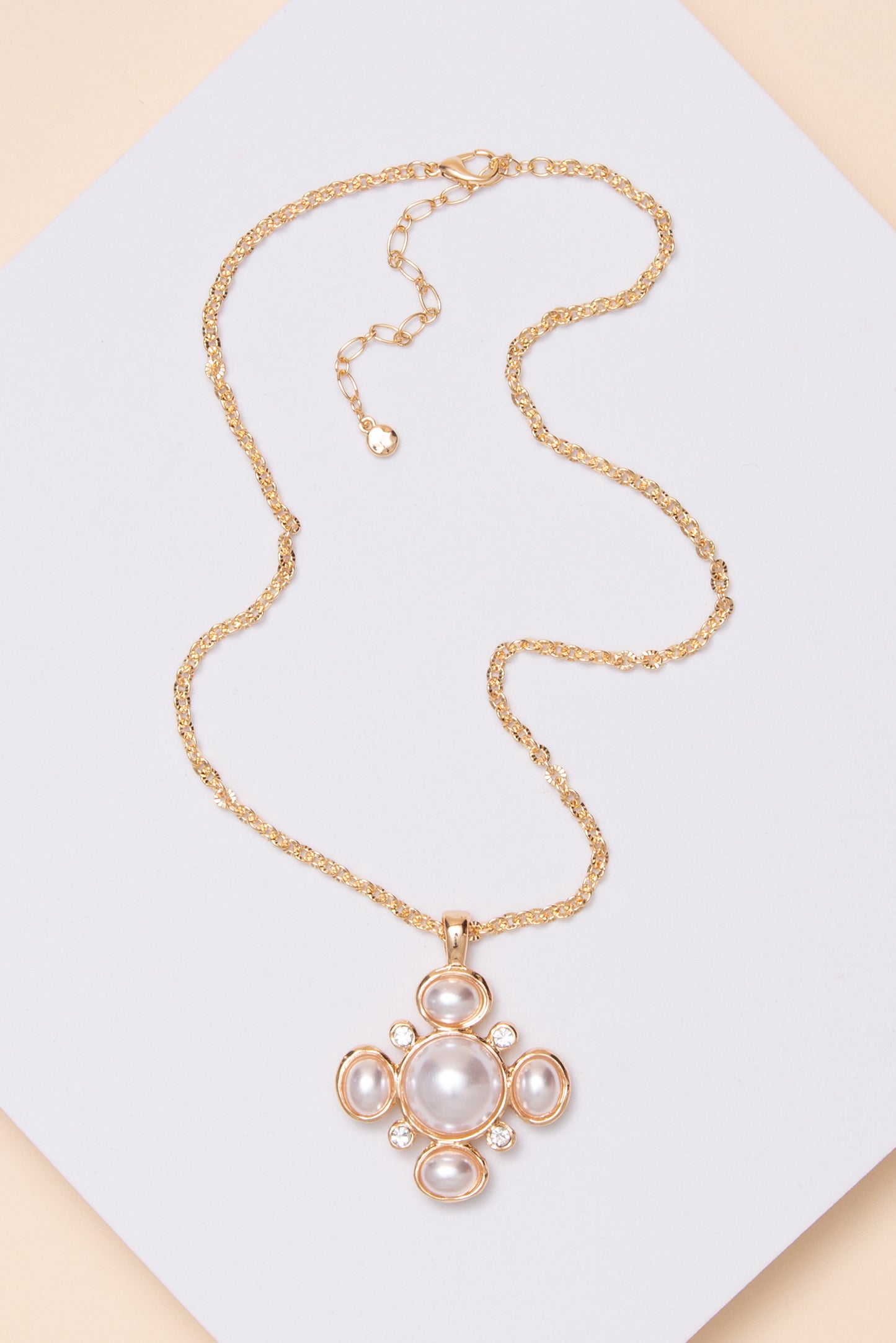 Jade Bezel-Set Crystal Cluster Pendant Necklace
