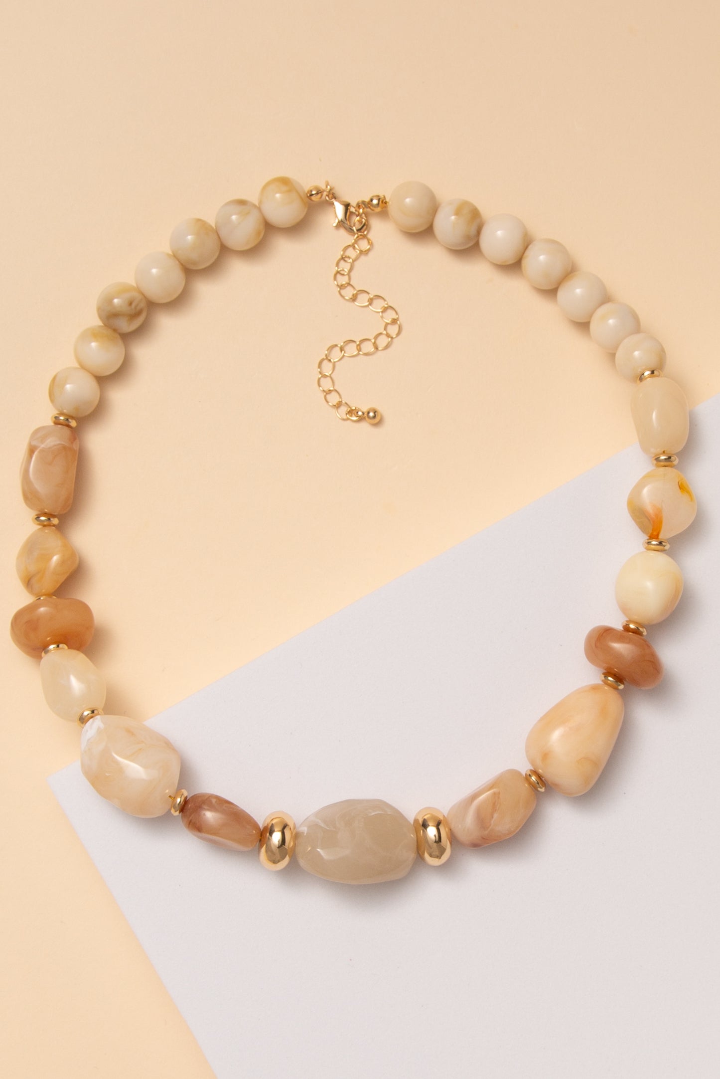 Dakota Marble Baroque Stone Beaded Necklace